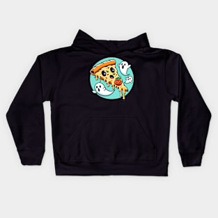 Funny Pizza Ghost Halloween Kids Hoodie